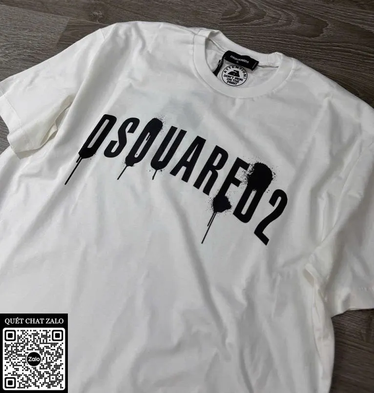 Áo phông nam màu trắng Dsq2 mã 17 siêu phẩm thiết kế đẹp đỉnh cao