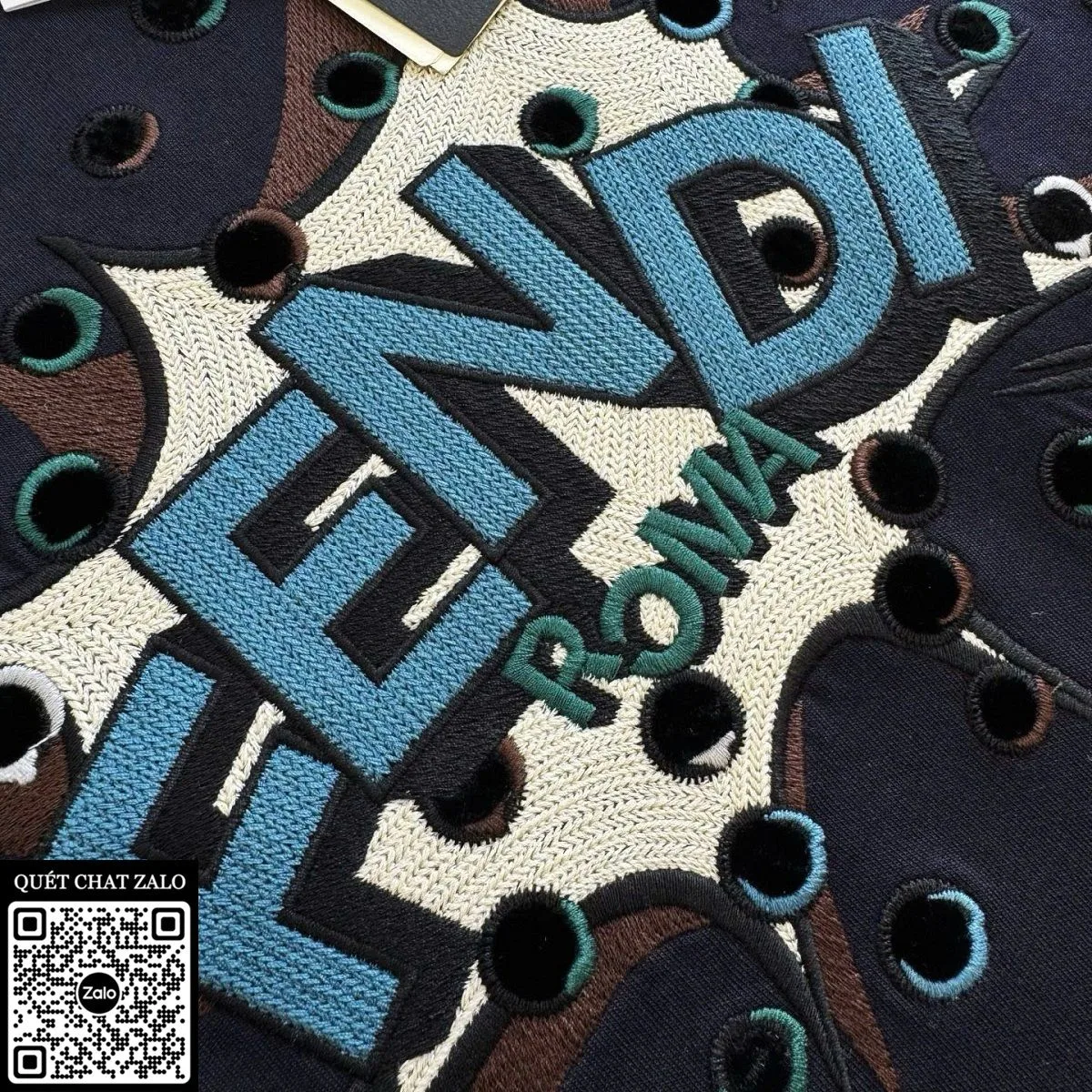 Áo phông nam màu xanh Fendi mã 1 dòng premium nổi bật