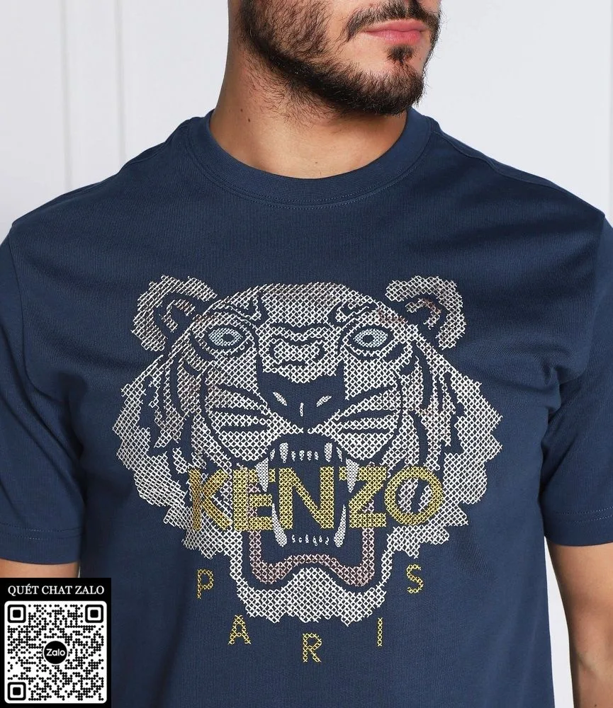 Áo phông Kenzo nam màu xanh mã 2b like auth xịn phong cách mới mẻ Áo phông Kenzo nam màu xanh mã 2b like auth xịn phong cách mới mẻ