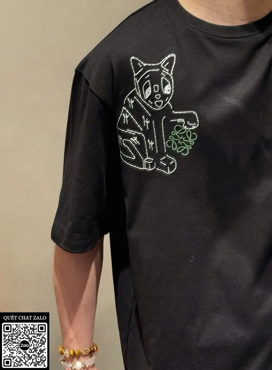 Áo phông nam Loewe màu đen mã 2 phong cách thanh lịch thượng lưu