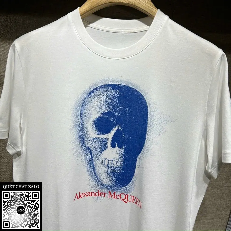 Áo phông nam màu trắng McQueen mã 1 xịn như thật cao cấp thu hút