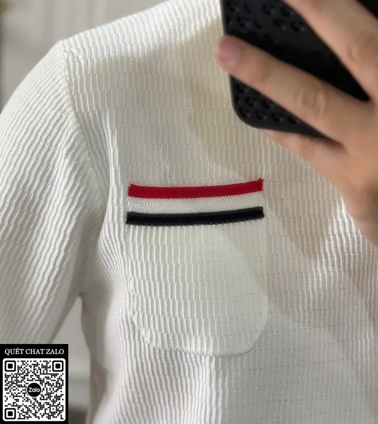 Áo phông nam màu trắng Thom Browne mã 1 thanh lịch tuyệt hảo Áo phông nam màu trắng Thom Browne mã 1 thanh lịch tuyệt hảo