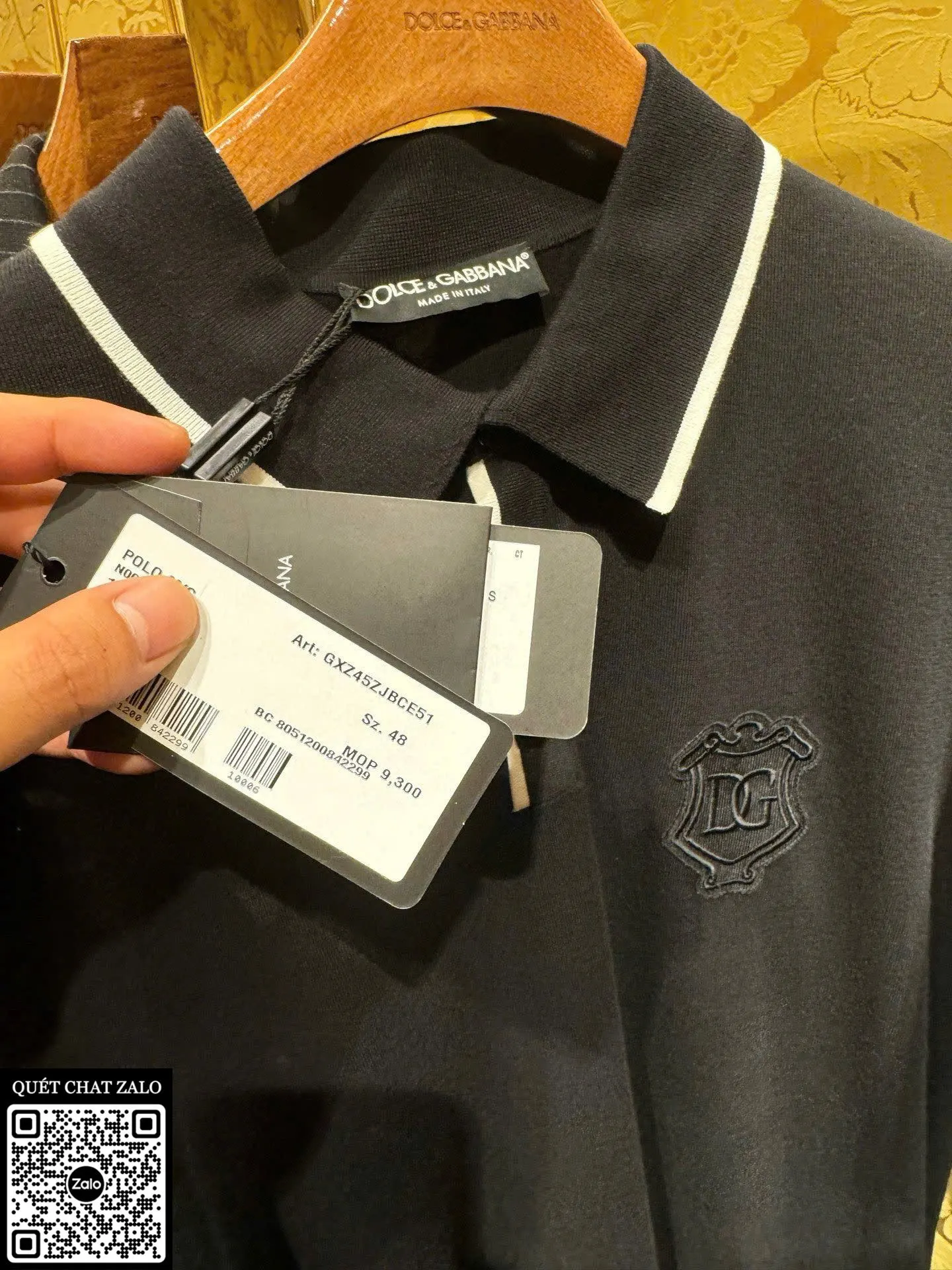 Áo polo nam màu đen Dolce Gabbana mã 1 thượng lưu sang trọng vừa mắt