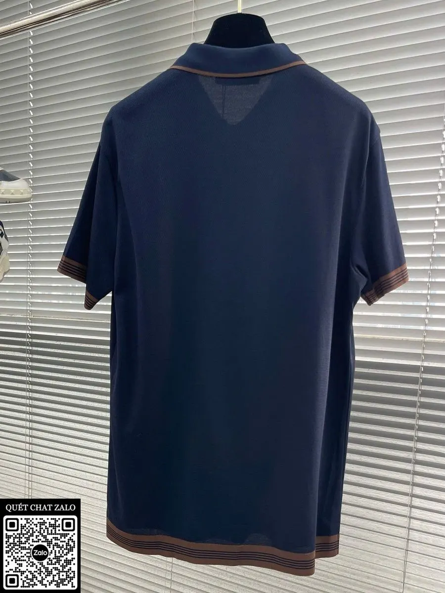 Áo polo nam màu xanh Loro Piana mã 1 chuẩn chỉnh đẳng cấp