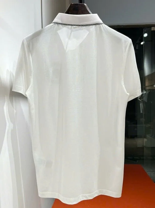 Áo polo nam màu trắng Versace mã 1 bản giới hạn chuẩn style cao Áo polo nam màu trắng Versace mã 1 bản giới hạn chuẩn style cao