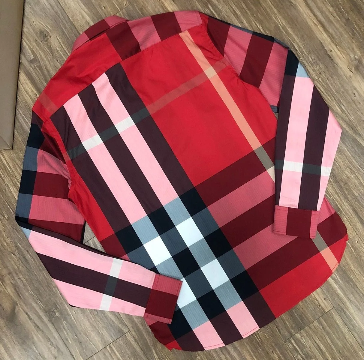 Áo sơ mi nam màu đỏ BBR tay dài kẻ sọc caro mã 29