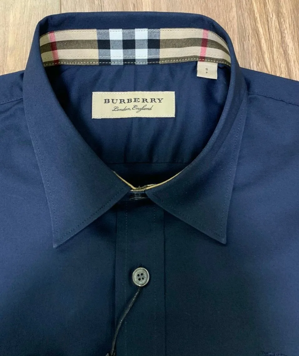 Áo Burberry sơ mi tay dài màu trơn nam mã 28d mê mẩn sang trọng