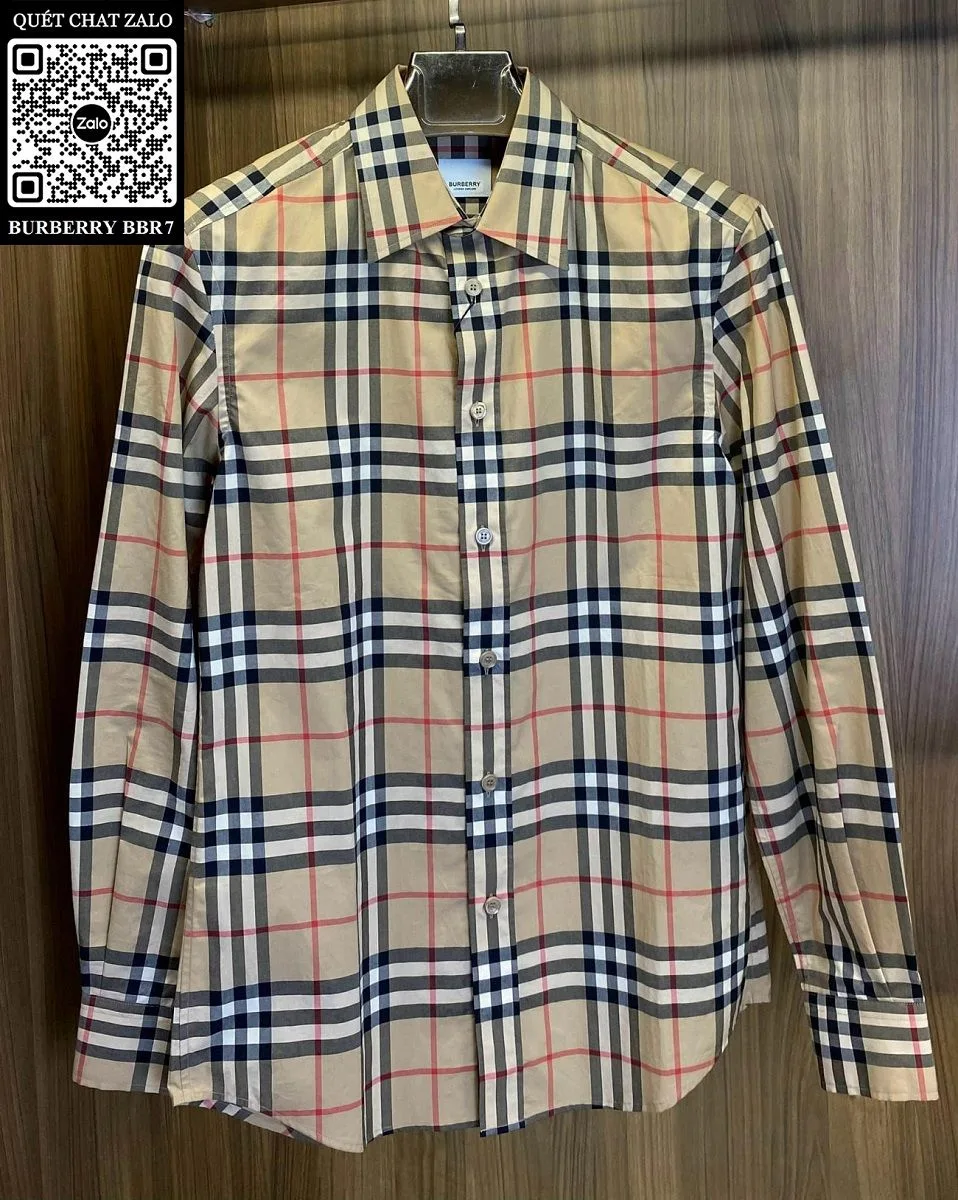 Áo sơ mi Burberry vàng kẻ caro tay dài nam BBR mã 7 sang trọng Áo sơ mi Burberry vàng kẻ caro tay dài nam BBR mã 7 sang trọng