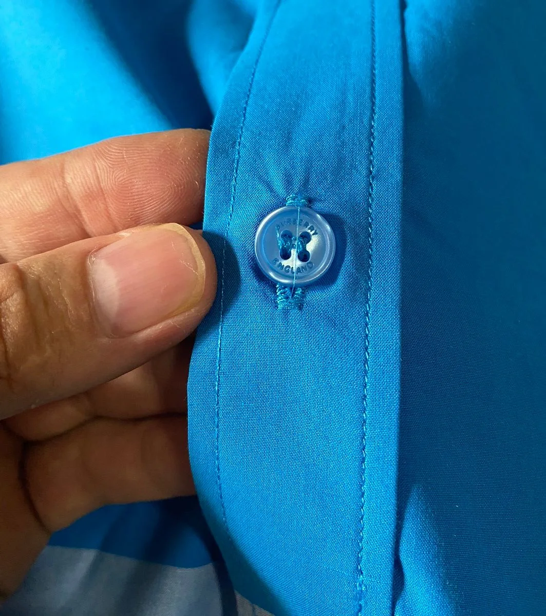 Áo kẻ Burberry sơ mi xanh caro sọc tay ngắn nam mã 12a cao cấp