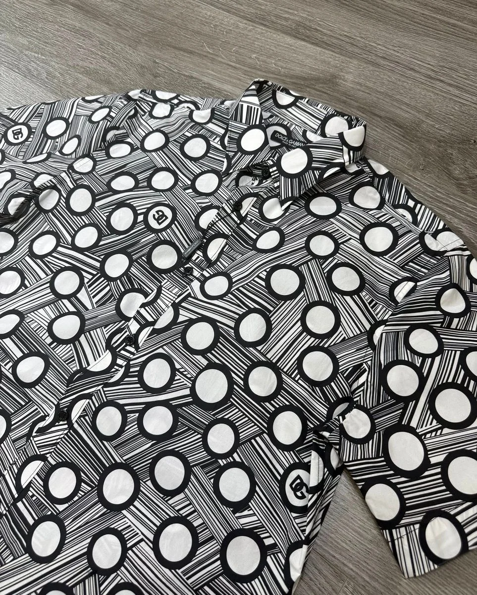 Áo sơ mi nam màu đen Dolce tay ngắn mã 5 bản giới hạn xịn cao cấp