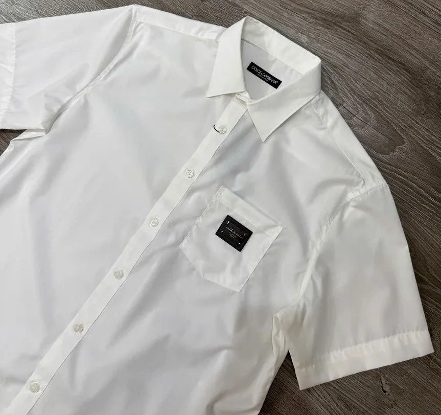 Áo sơ mi trắng Dolce tay ngắn nam mã 2 lên ảnh đẹp premium quality