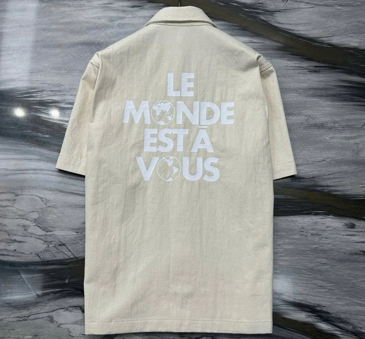 Sơ mi nam LV Louis Vuitton tay ngắn vàng hàng xịn sò mã 2 thời thượng