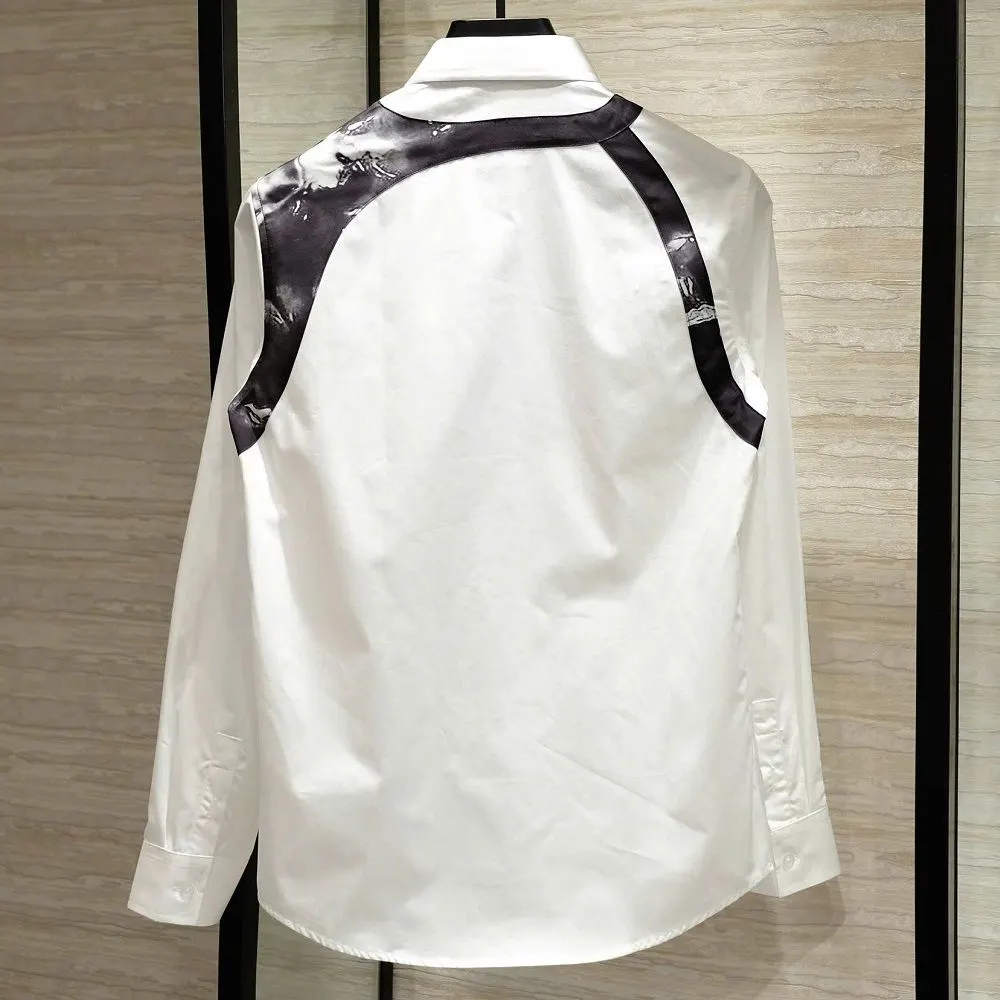 Áo sơ mi nam màu trắng McQueen tay dài mã 3 tinh tế đẳng cấp