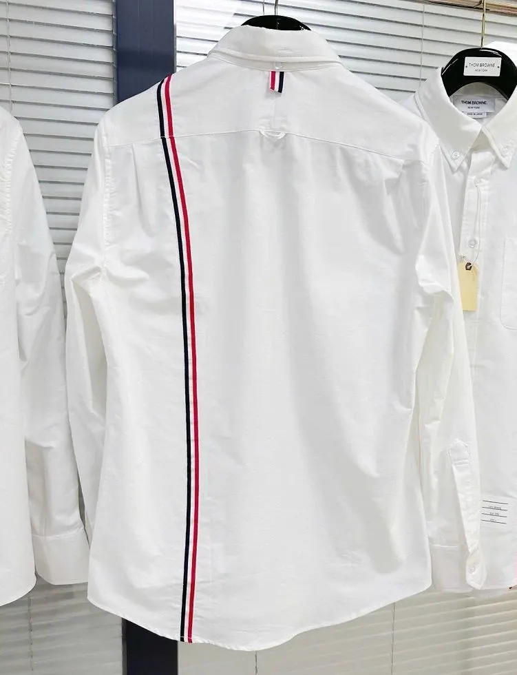 Áo sơ mi Thom Browne trắng tay dài nam chuẩn dáng mã 1 cao cấp