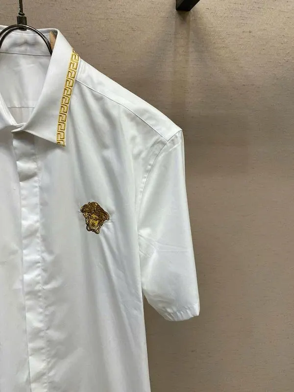 Áo sơ mi nam màu trắng Versace tay ngắn mã 1 cao cấp điển trai Áo sơ mi nam màu trắng Versace tay ngắn mã 1 cao cấp điển trai