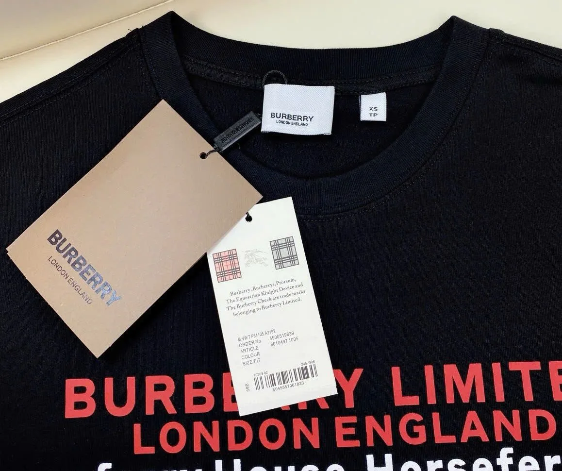 Áo thun Burberry đen mã 5 cổ tròn nam nữ — phông tầm cao cấp đúng mốt