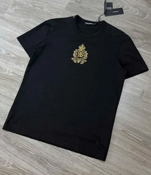 Áo phông đen DG mã 36 cổ tròn nam nữ thiết kế sang trọng mới mẻ