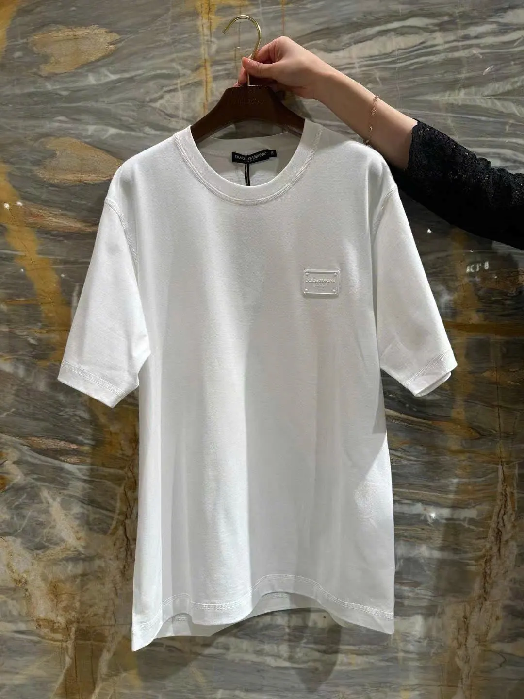 Áo phong trắng Like Auth Dolce Gabbana cổ tròn nam nữ mã 1 chuẩn xịn
