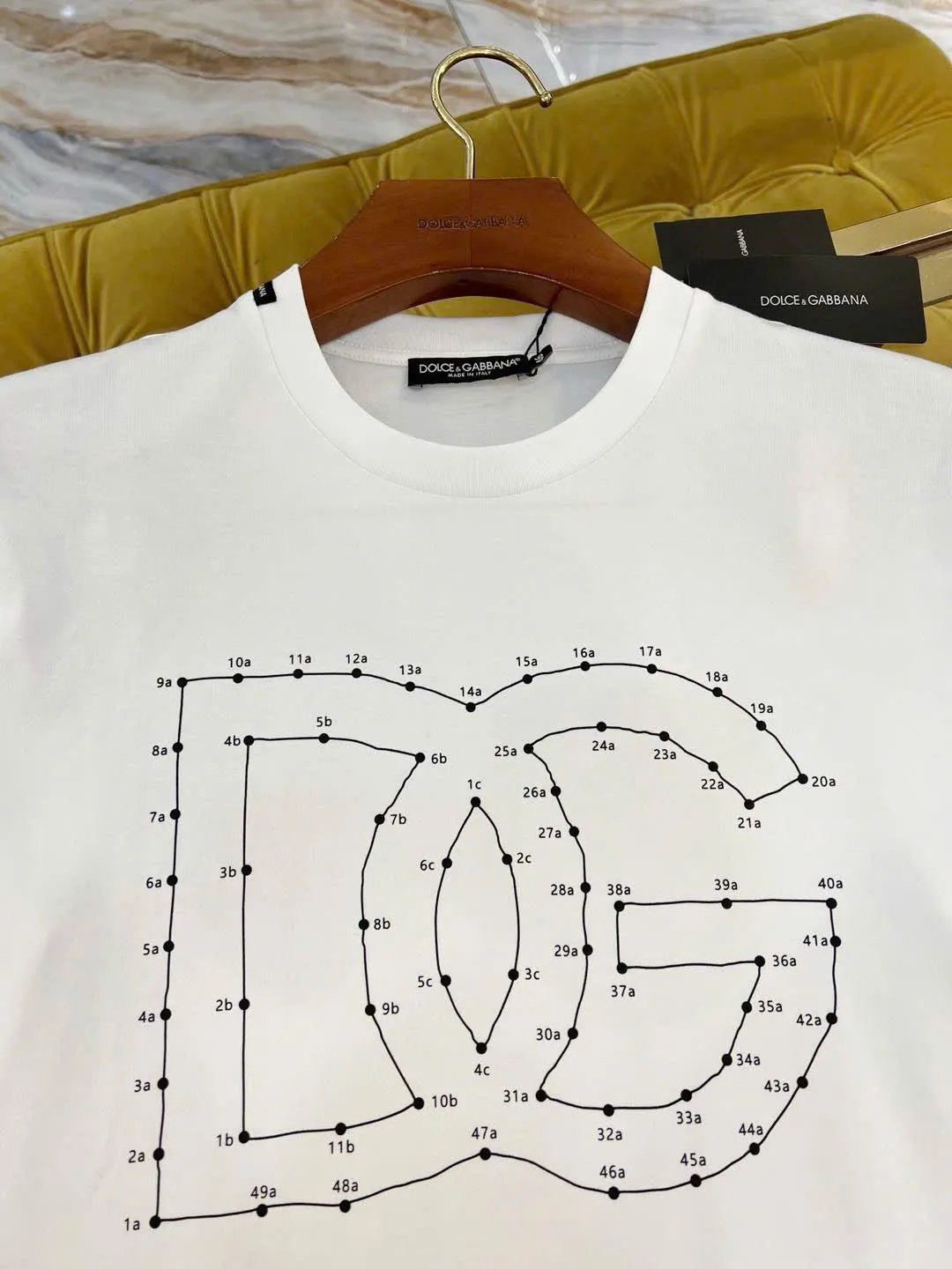 Áo thun Dolce #EANF# màu trắng cổ tròn mã 6 phong cách unisex nam nữ
