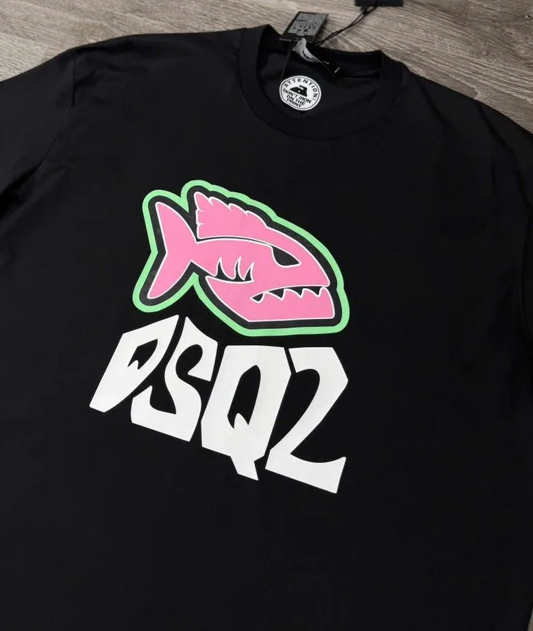 Áo thun ao phong den nam DSQ2 cổ tròn mã 12 cực phẩm nam nữ thiết kế