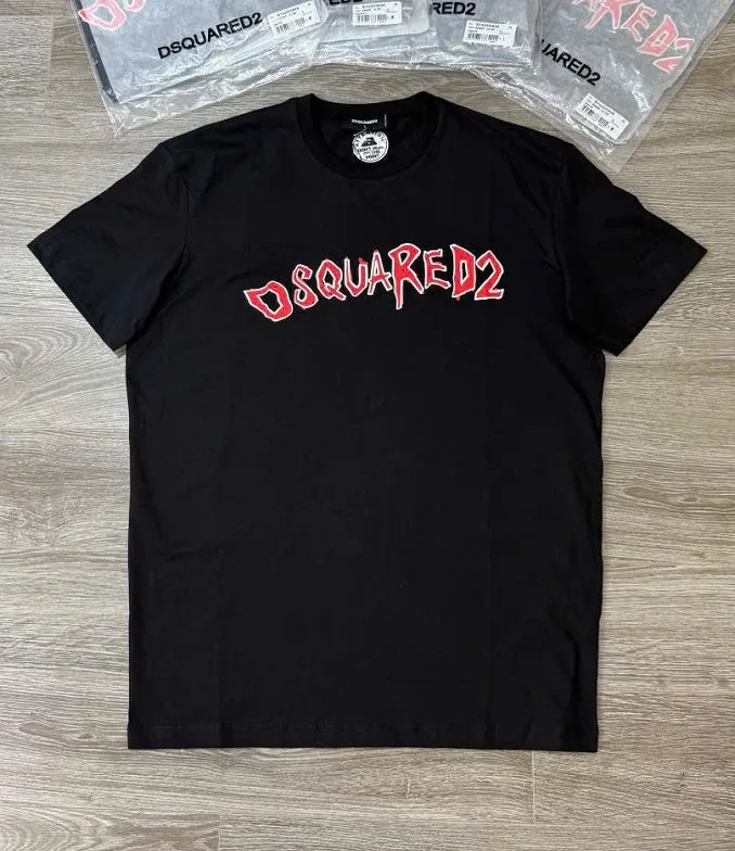 Áo thun phông nam đen Dsq2 cổ tròn mã 24b Like Authentic xuất sắc