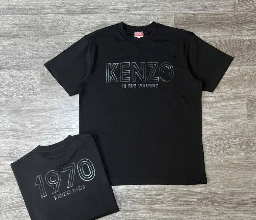 Áo thun nam đen Kenzo mã 10 cổ tròn phong cách thượng lưu hợp mốt Áo thun nam đen Kenzo mã 10 cổ tròn phong cách thượng lưu hợp mốt