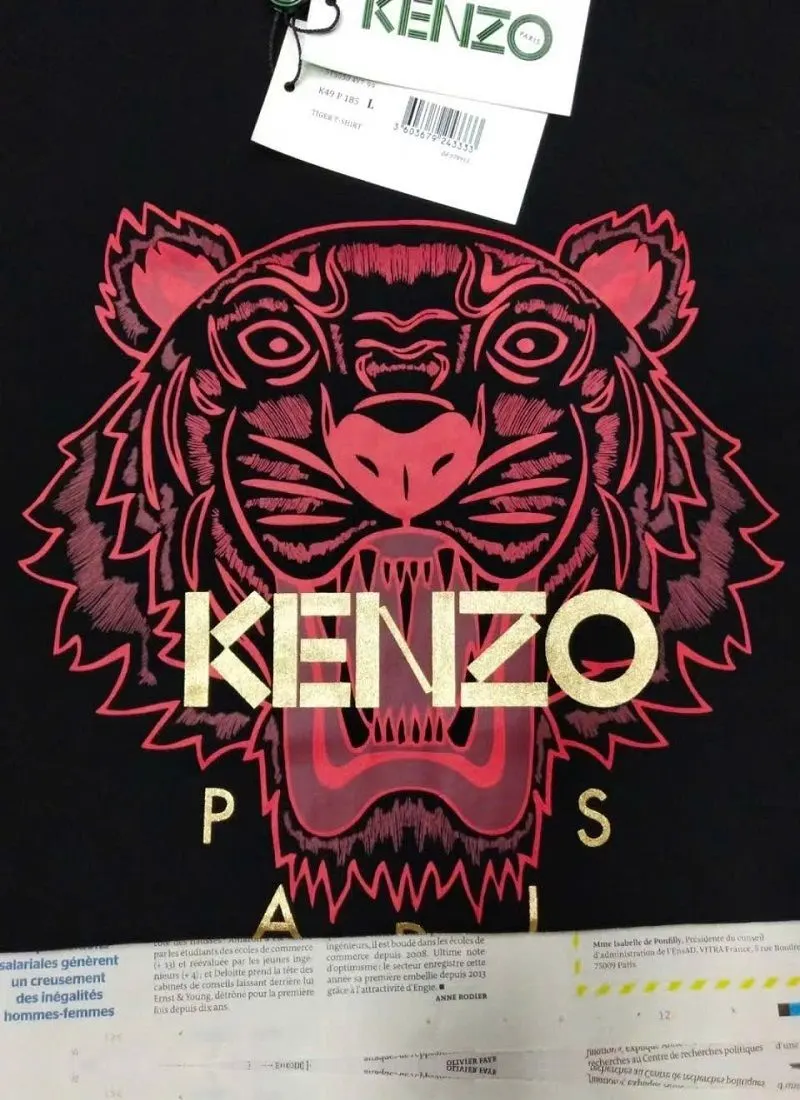 #EANF# áo thun Kenzo màu đen cổ tròn mã 8 đẳng cấp thần thái cho nam nữ