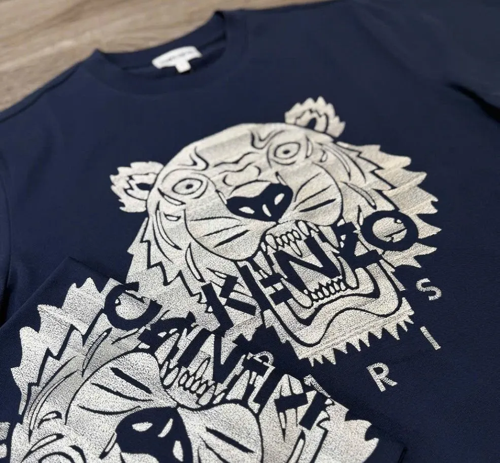 Áo phông nam màu xanh Kenzo cổ tròn mã 1b chất Like Auth cực chuẩn