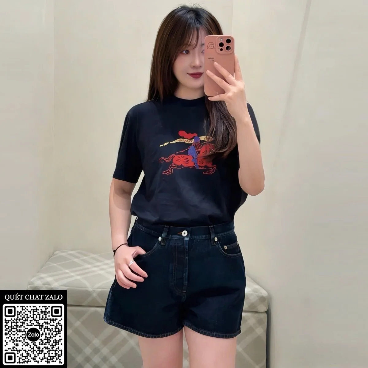 Áo phông nam màu đen BBR Burberry mã 8 hiếm men lì đẳng cấp