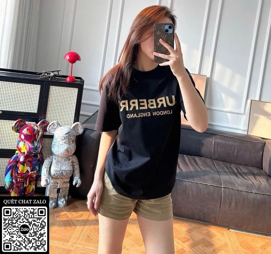 Áo phông Burberry màu đen nam mã 9 BBR Vip Like Authentic độc đáo