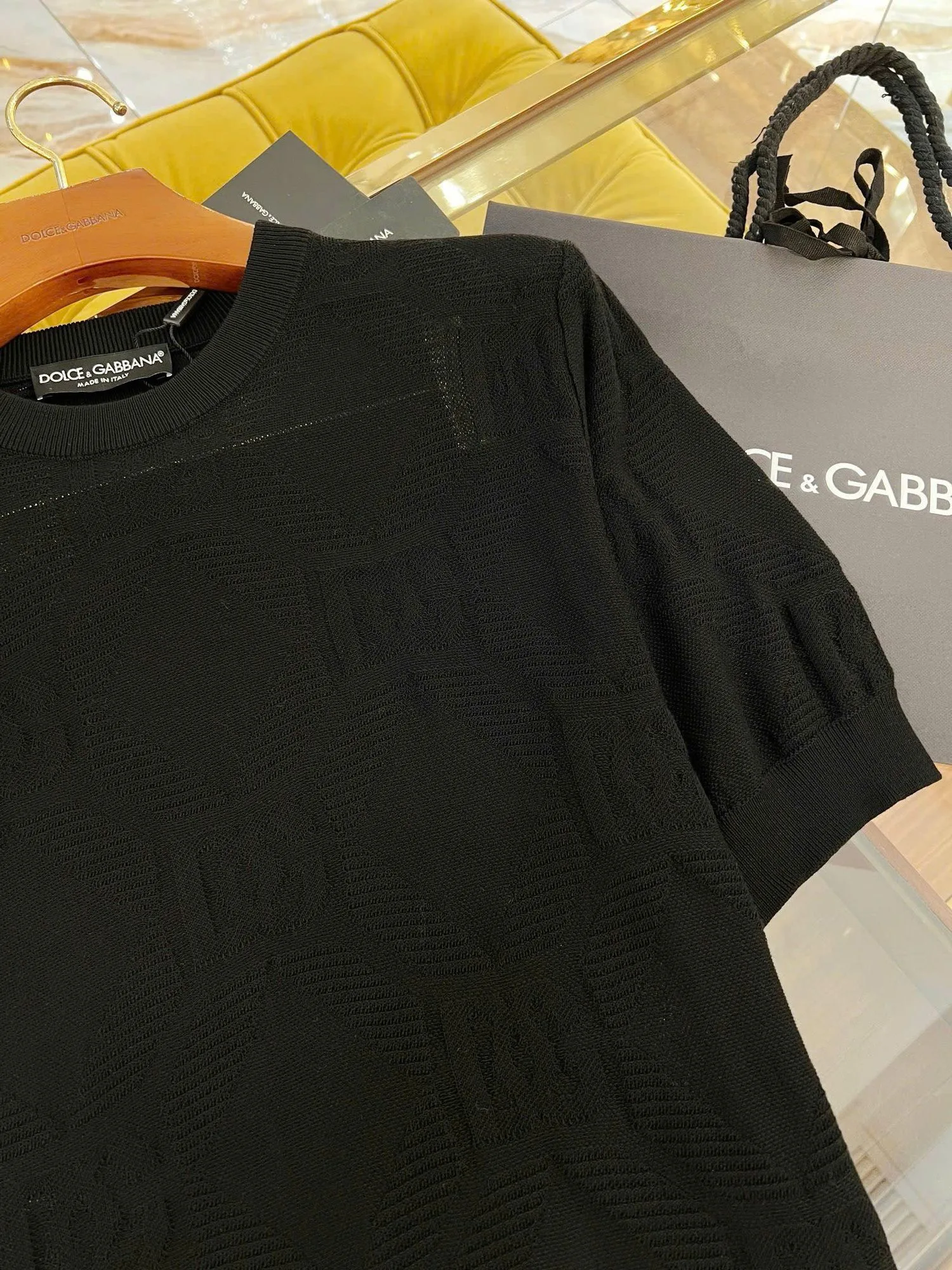 Áo phông DG nam Dolce màu đen mã 5 đỉnh của chóp xuất sắc cao cấp
