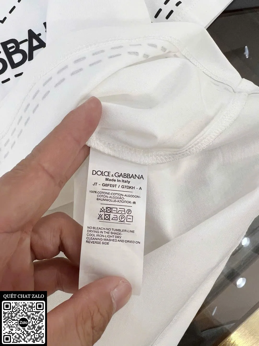 Áo phông nam màu trắng DG mã 2 Dolce chất lượng cao dễ phối đồ