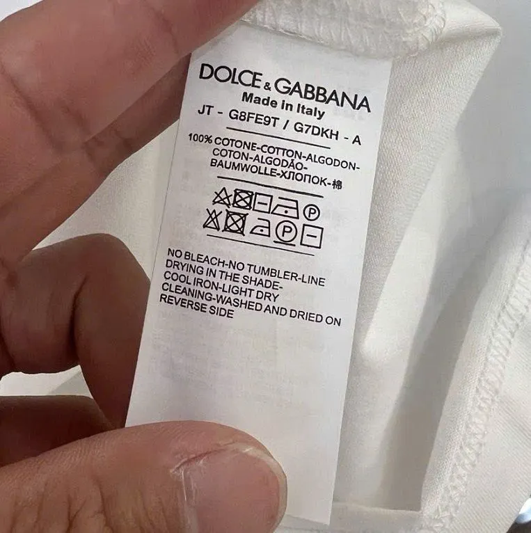 Áo phông nam màu trắng Dolce DG mã 7b cao cấp chuẩn dáng tinh tế