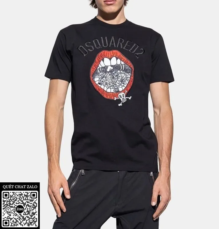 Áo phông nam màu đen Dsquared2 mã 19 chuẩn dáng chất lượng cao Áo phông nam màu đen Dsquared2 mã 19 chuẩn dáng chất lượng cao