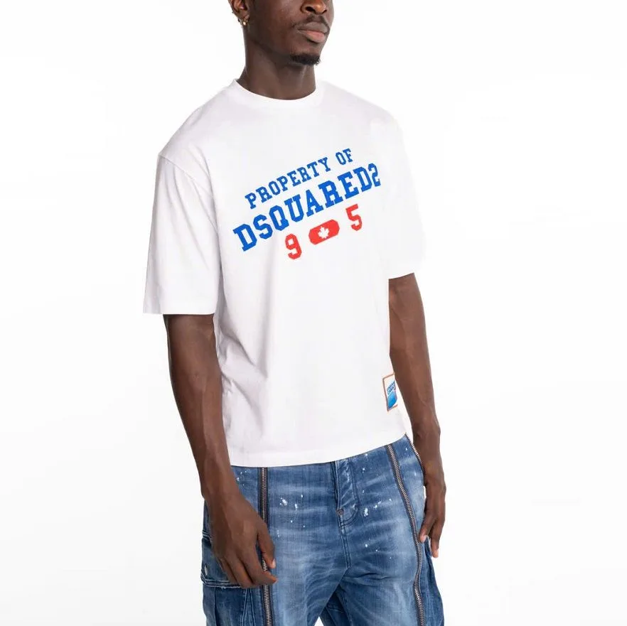 Áo phông nam màu trắng Dsquared2 mã 18 xịn sò cá tính chuẩn đẹp