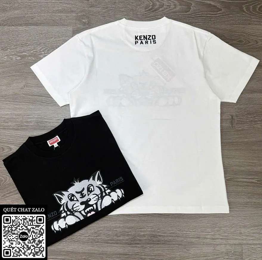 Áo phông Kenzo màu trắng xịn xò đa năng thiết kế đẹp cho nam mã 1