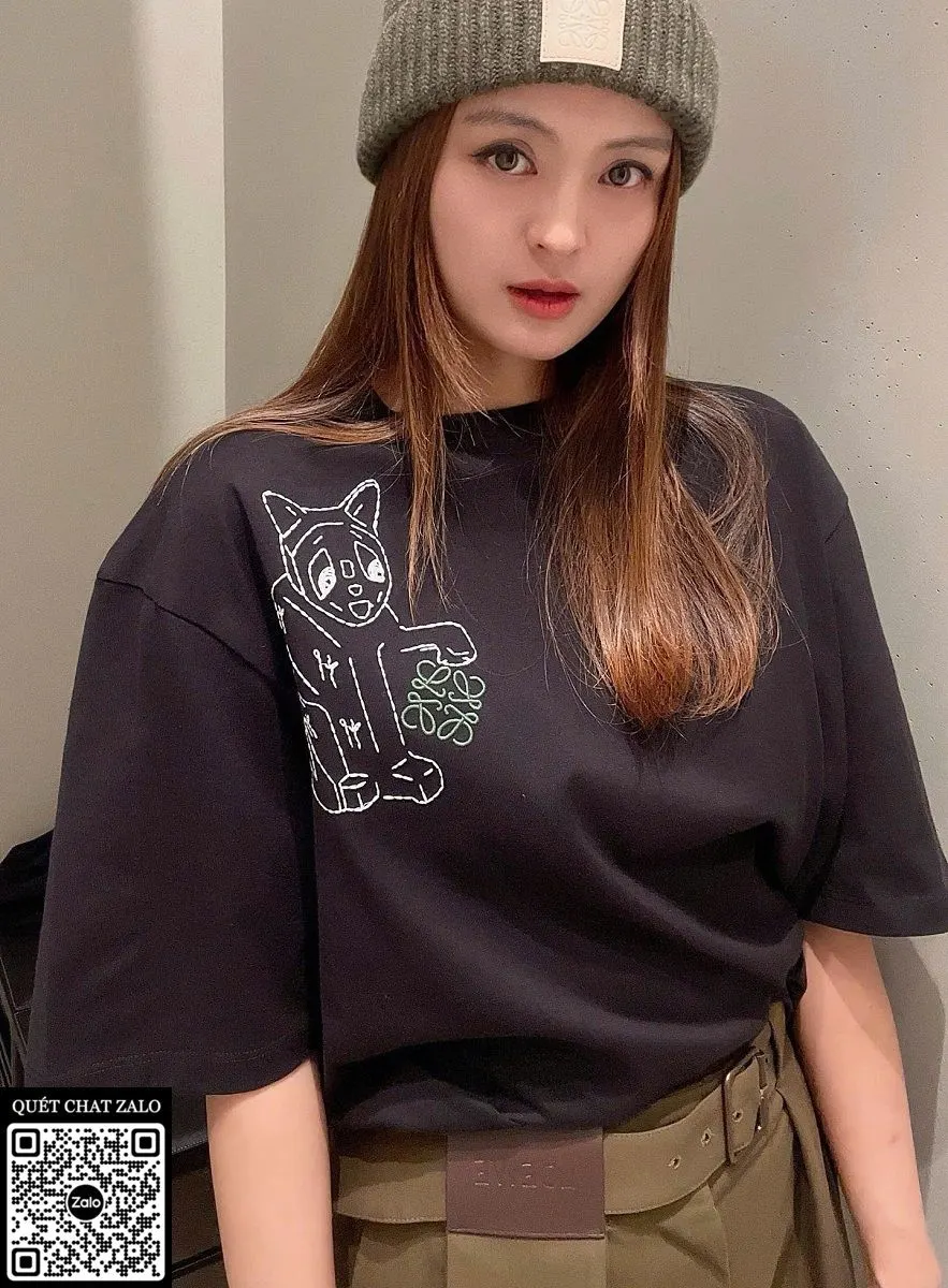 Áo phông nam Loewe màu đen mã 2 phong cách thanh lịch thượng lưu