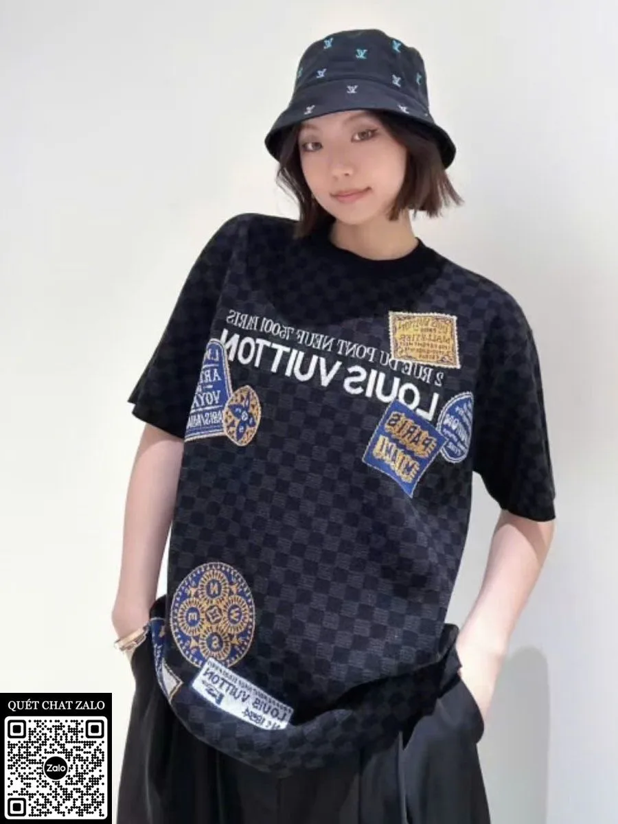 Áo phông nam màu đen Louis Vuitton mã 11b bản giới hạn đẹp cao cấp
