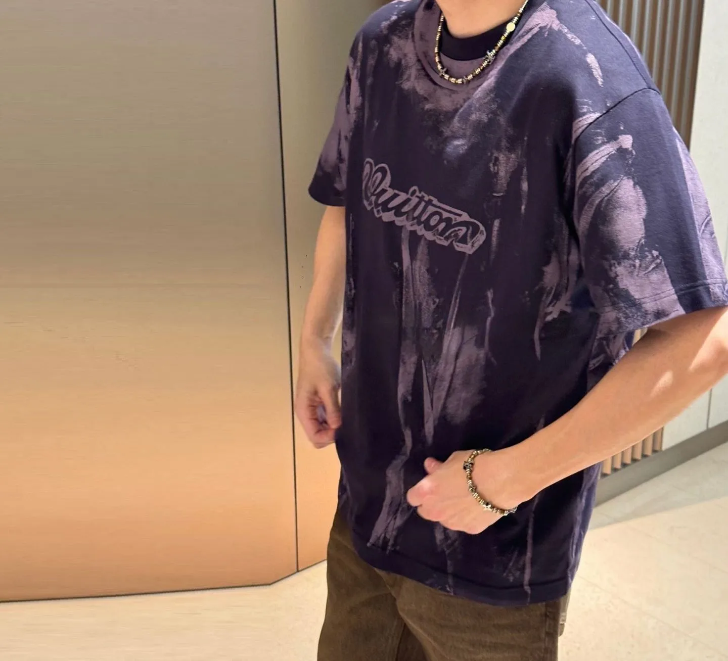 Áo phông nam màu loang LV mã 1 phong cách sành điệu đáng tiền