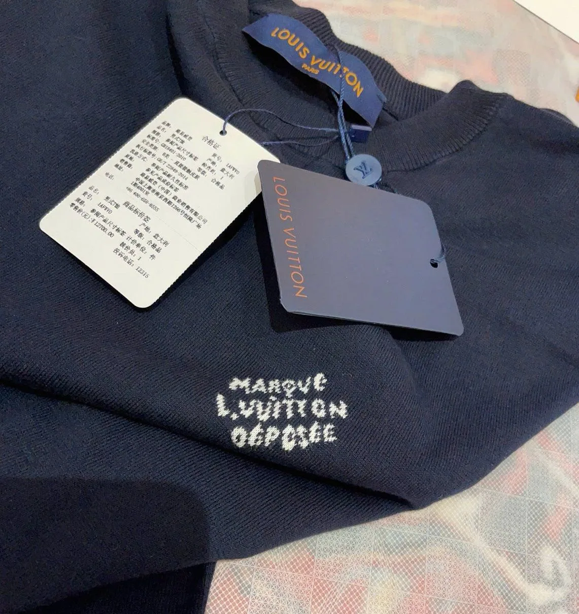 Áo phông nam màu xanh LV Louis Vuitton mã 1 Vip Like Authentic tỉ mỉ