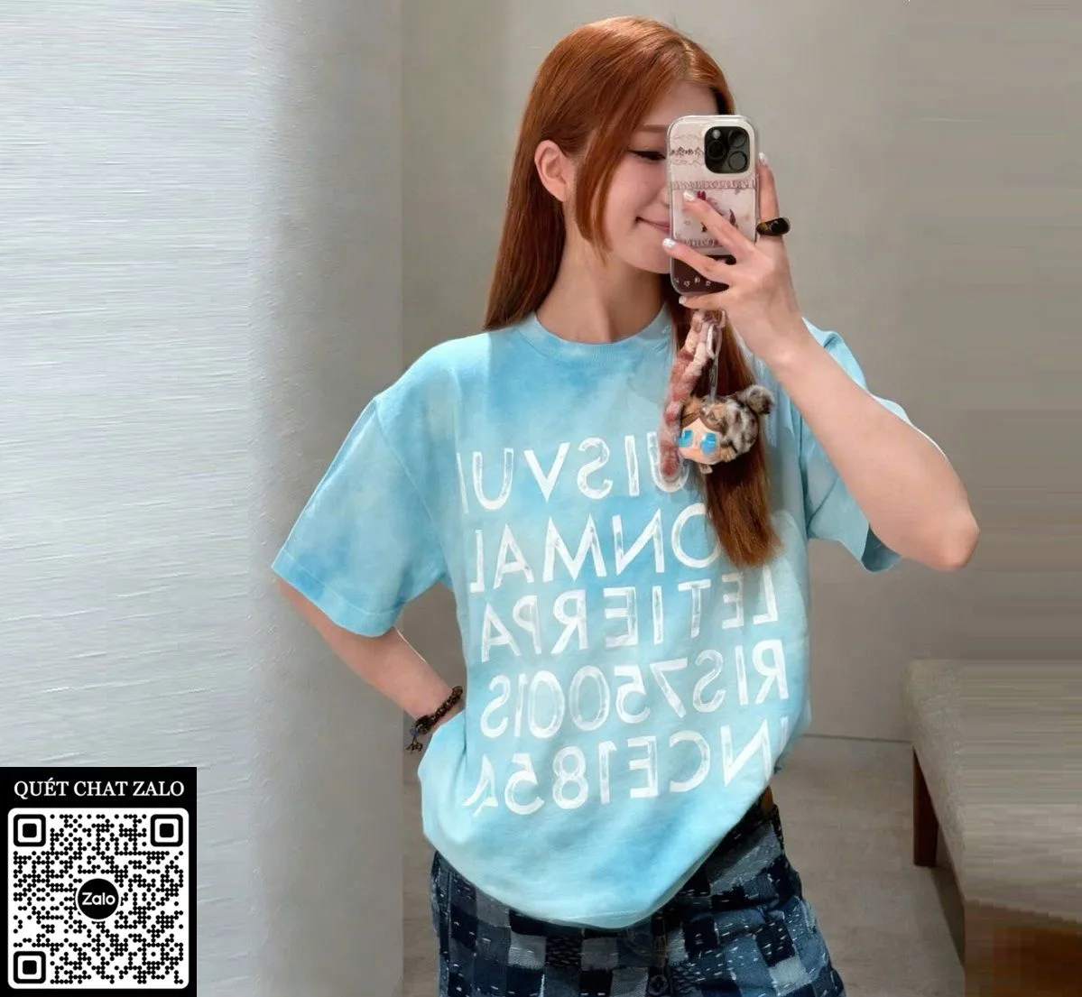 Áo phông nam màu xanh Louis Vuitton mã 14 LV hàng hiếm hợp mốt