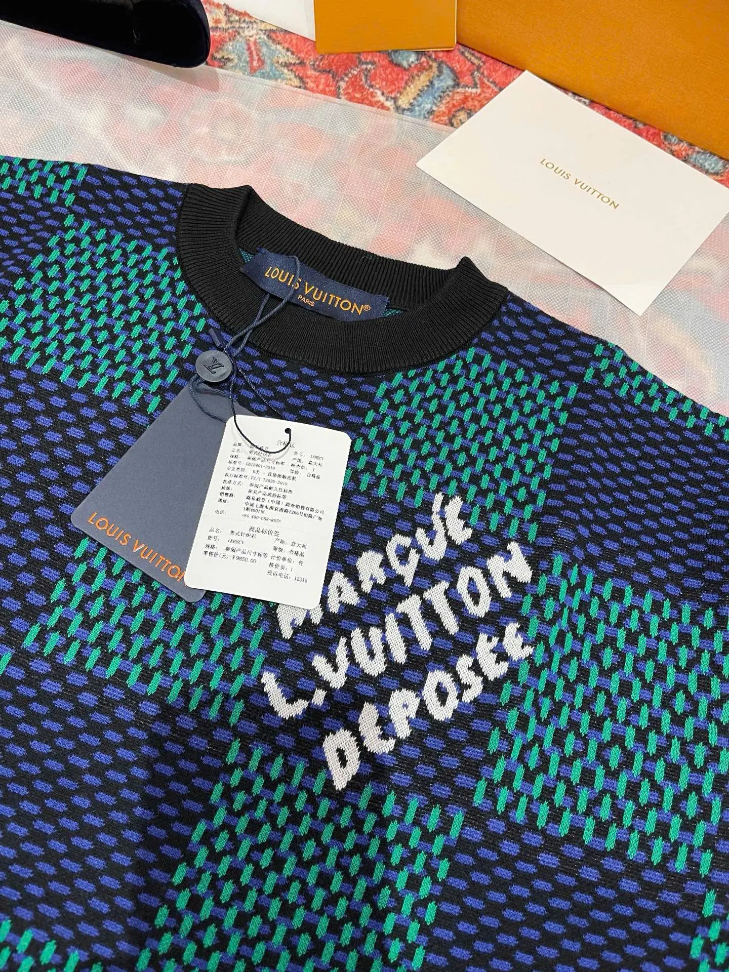 Áo phông LV xanh Louis Vuitton hàng giới hạn nổi bật mã 2 nam