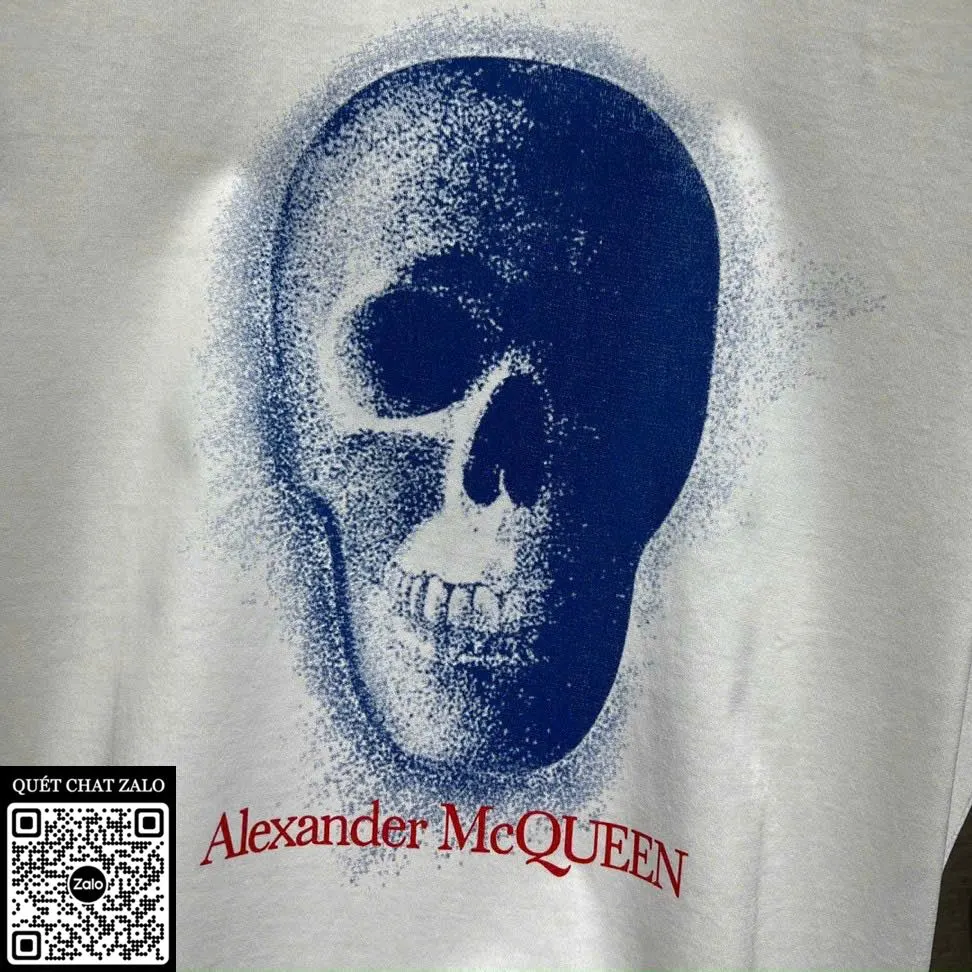 Áo phông nam màu trắng McQueen mã 1 xịn như thật cao cấp thu hút