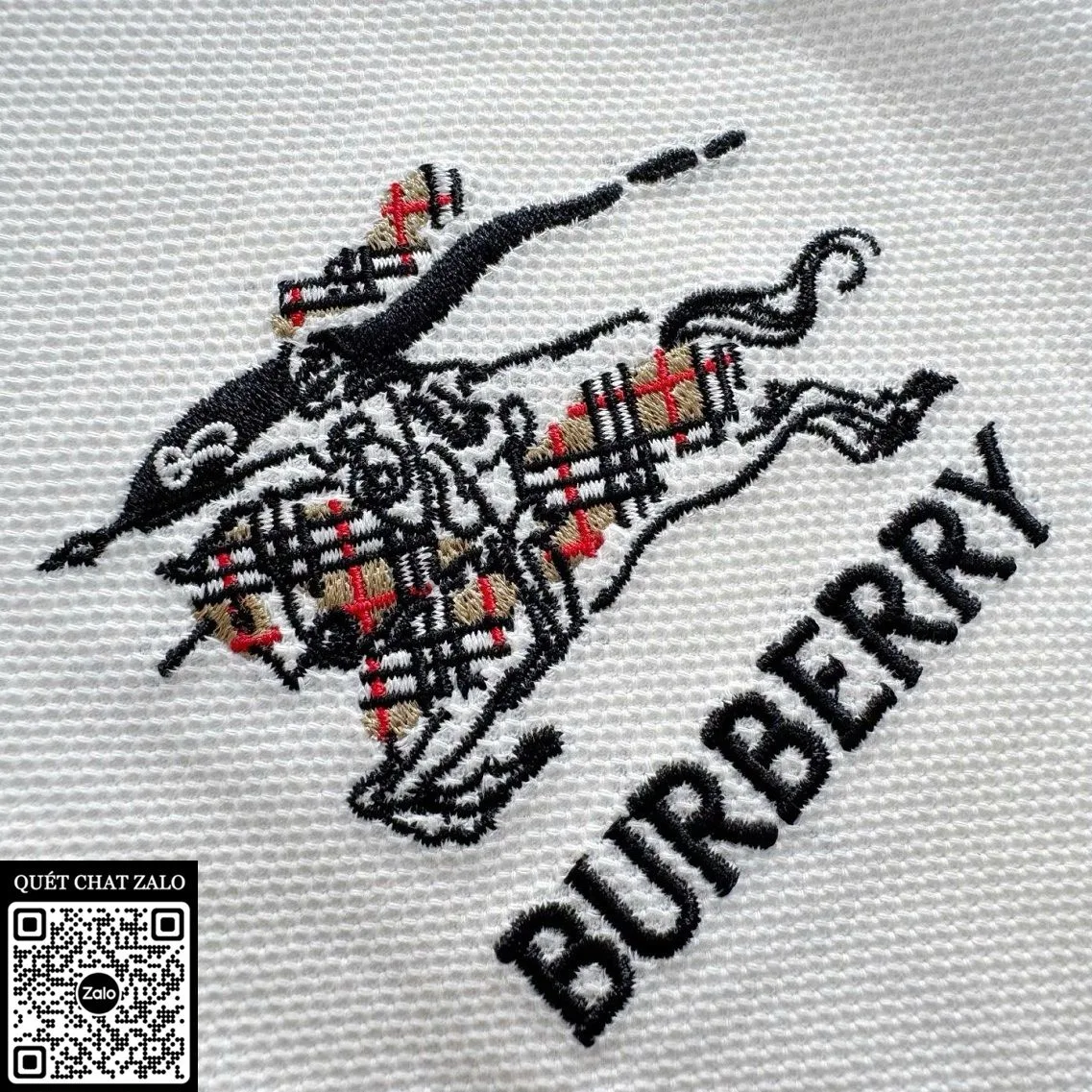 Áo polo nam Burberry màu trắng mã 10 like auth xịn chất không tưởng