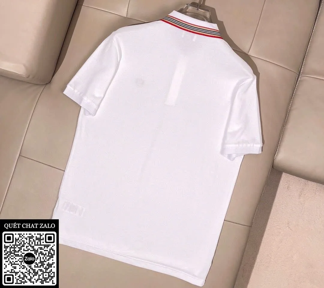 Áo polo nam màu trắng BBR mã 9 thượng hạng sang trọng men lì