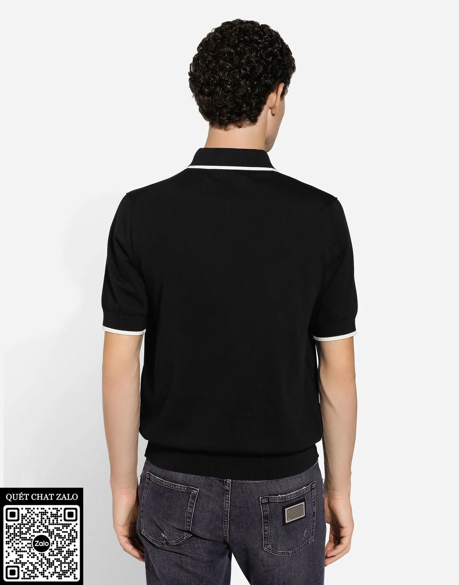 Áo polo nam màu đen Dolce Gabbana mã 1 thượng lưu sang trọng vừa mắt