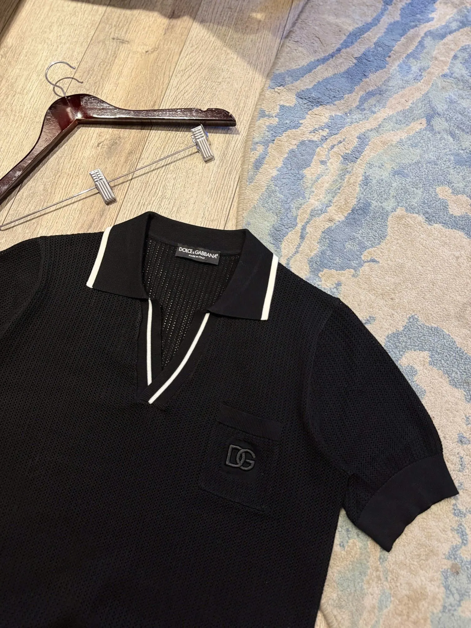 Áo polo nam màu đen DG mã 2 Dolce cao cấp đúng mốt thời thượng