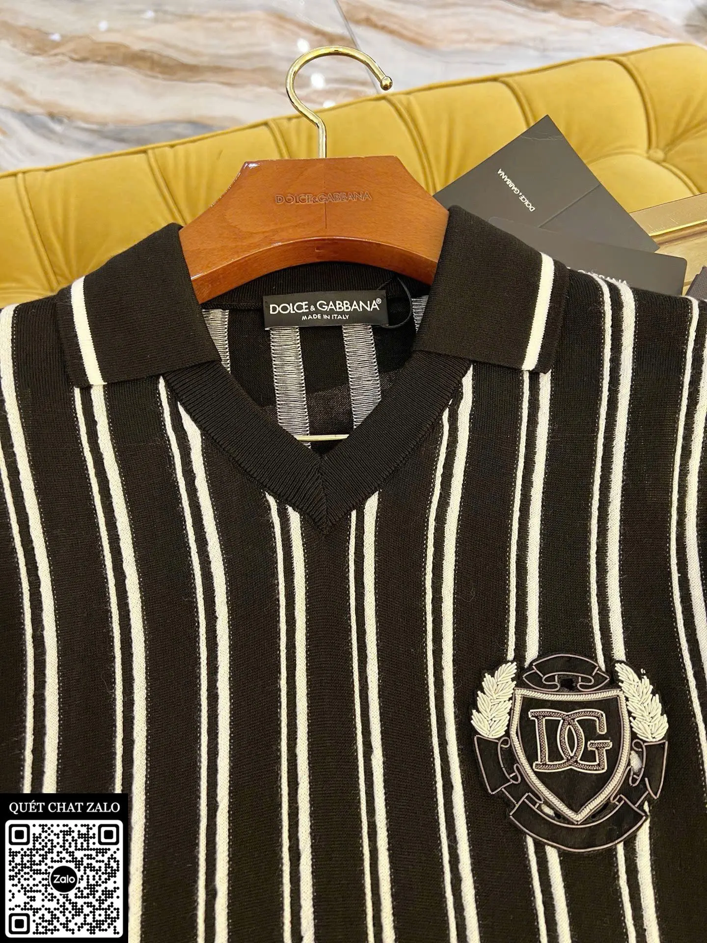 Áo polo nam màu đen DG mã 3 sang trọng thu hút tầng lớp thượng lưu