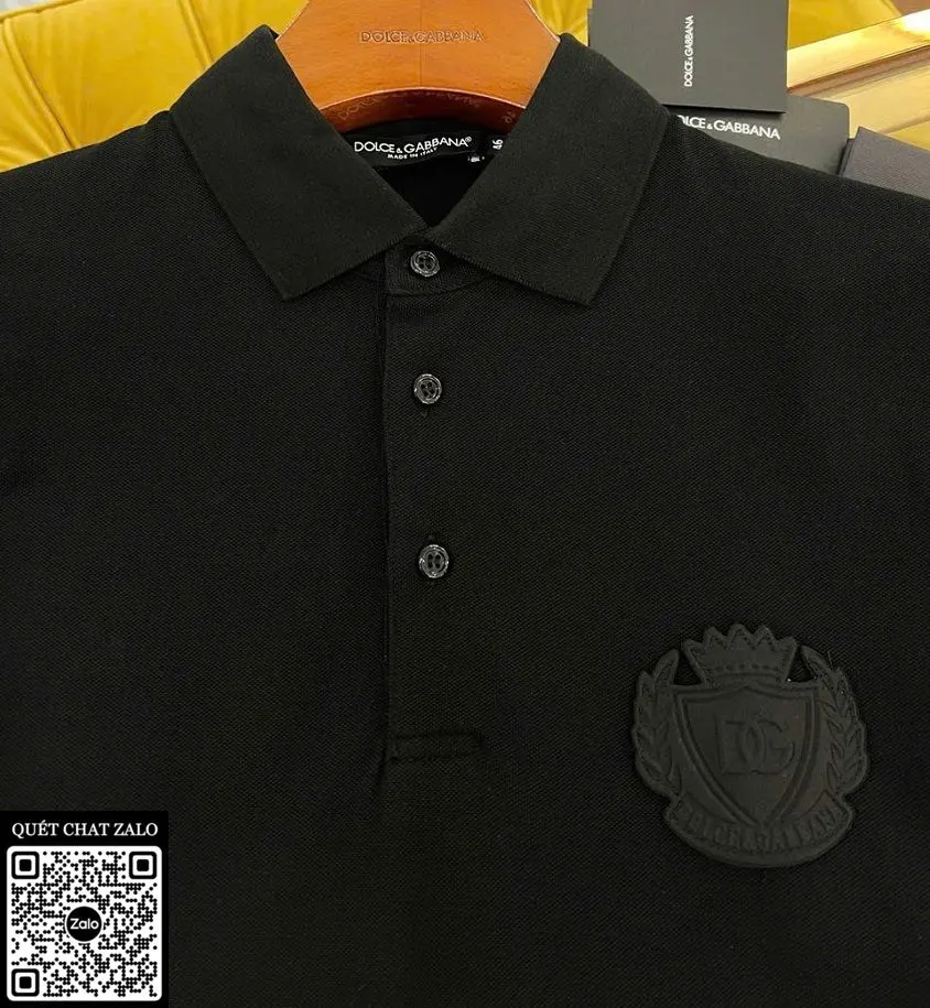 Áo polo nam màu đen DG mã 8 phong cách cao cấp vừa vặn sang trọng