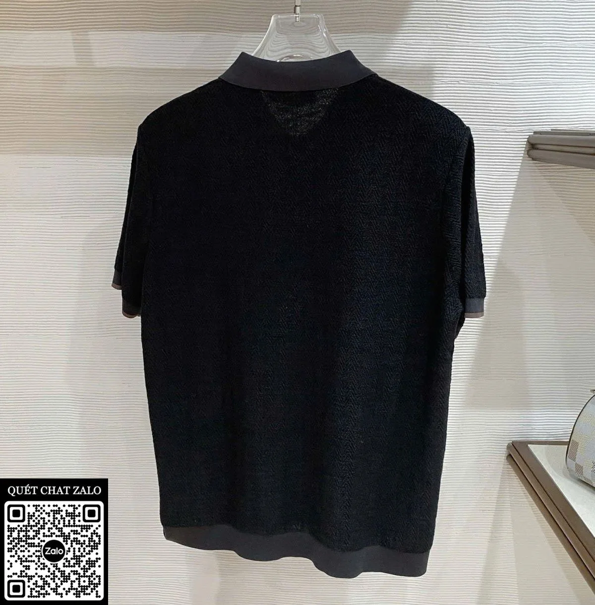 Áo polo nam màu đen Loro Piana mã 2 cao cấp đánh giá tốt chuẩn đẹp